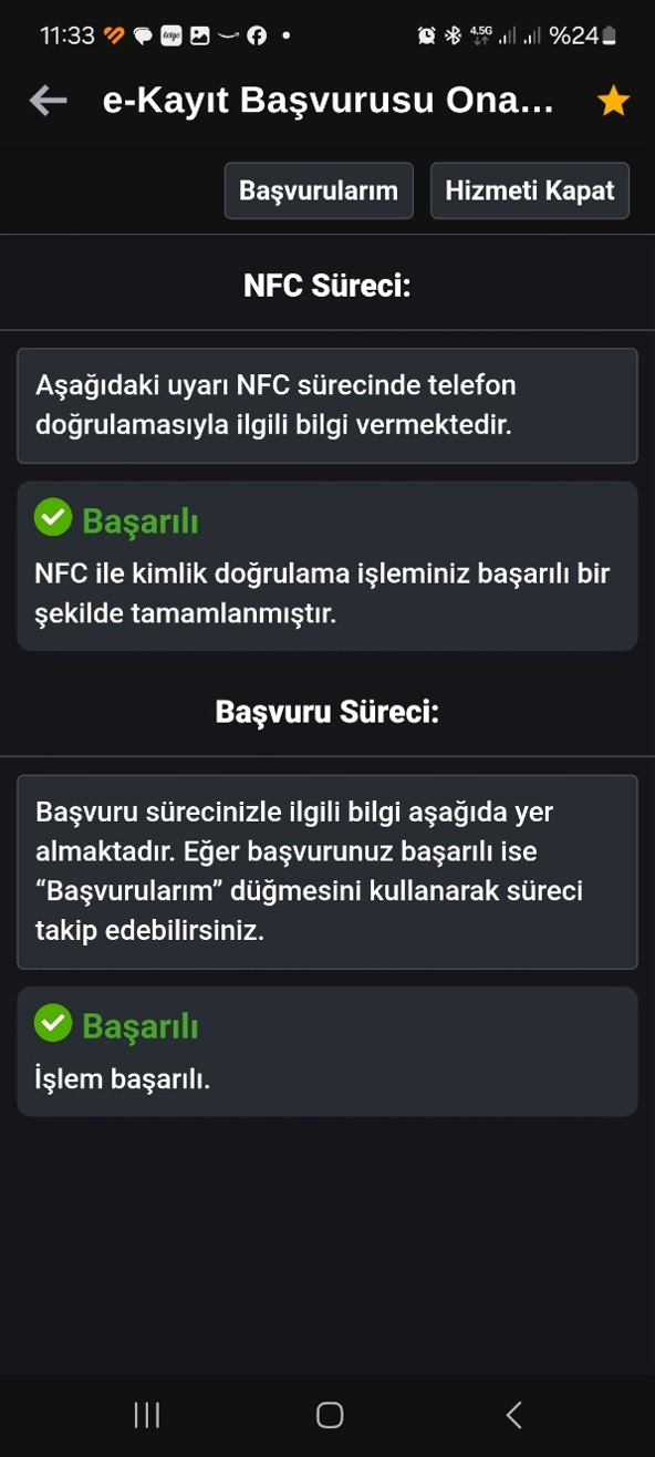 İşlem başarıyla tamamlandı